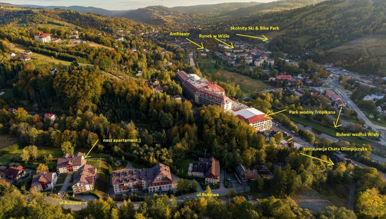 Na Bukowej, Apartament Widokowy Z Duzym Tarasem Wisła Eksteriør bilde
